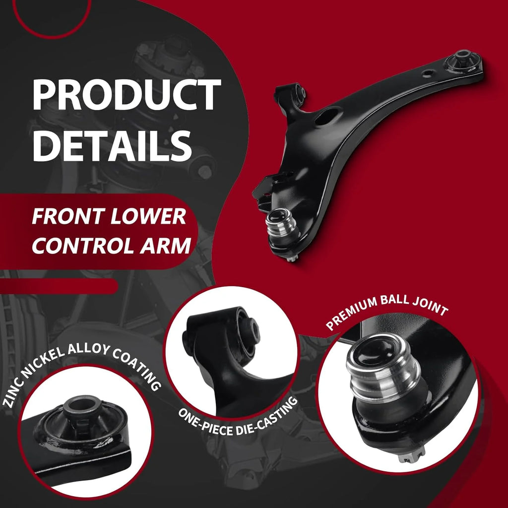 Frenzybro 12pcs Front Lower Control Arm with Ball Joints Sway Bar Links Inner Outer Tie Rods for XV Crosstrek 2013-2017 - Shopifynow