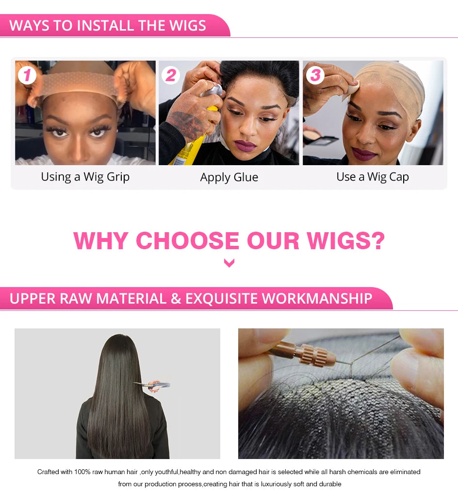 300% High Density Loose Deep Wave 40Inch 13x6 13x4 HD Lace Frontal Human Hair Wig Full Glueless Ready To Go Preplucked Curly Wig - Shopifynow