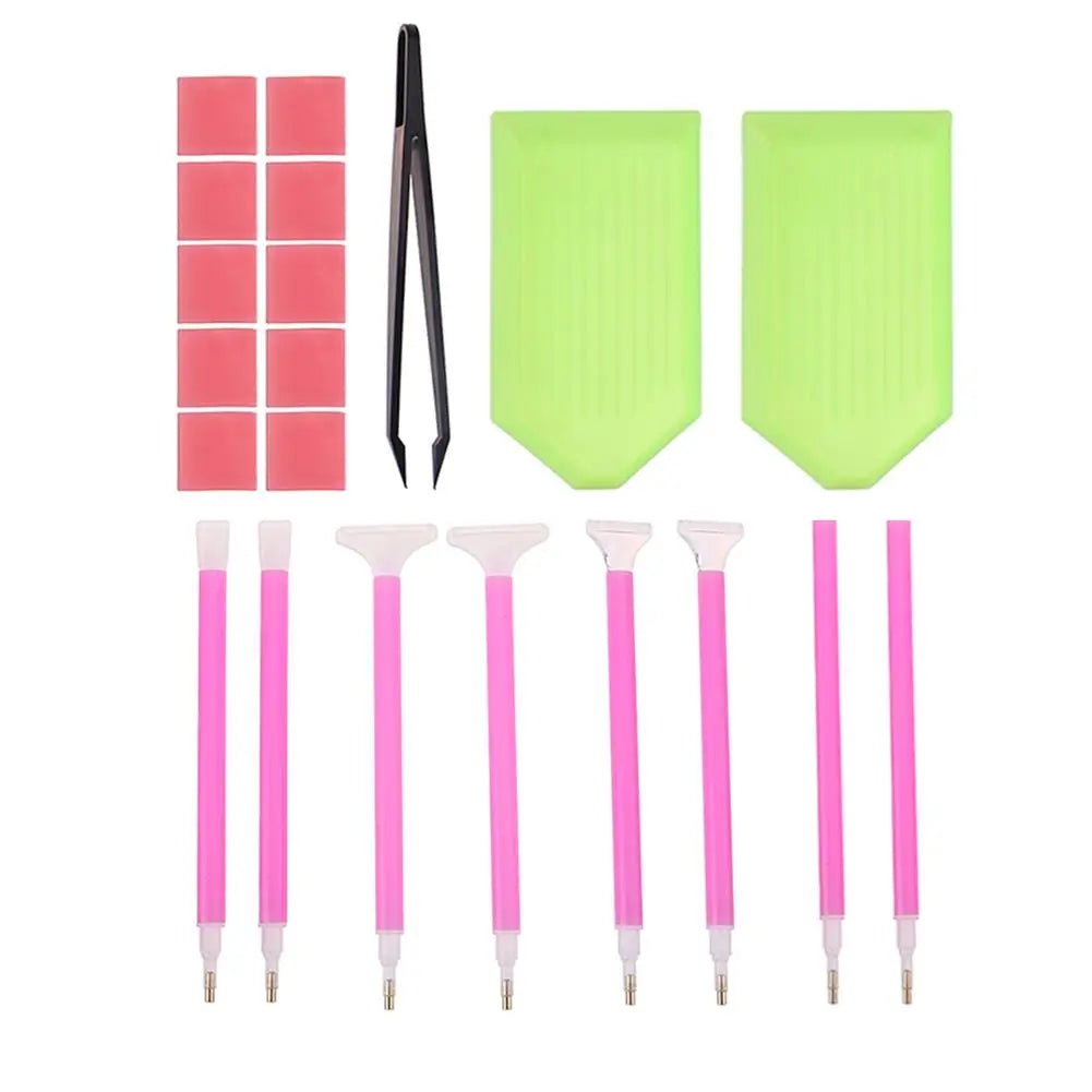 DIY Diamond Painting Accessories Rhinestone Cross Stitch 5D Embroidery Pen Painting Tools Set Mosaic Glue Pen Kit Tweezers - Shopifynow
