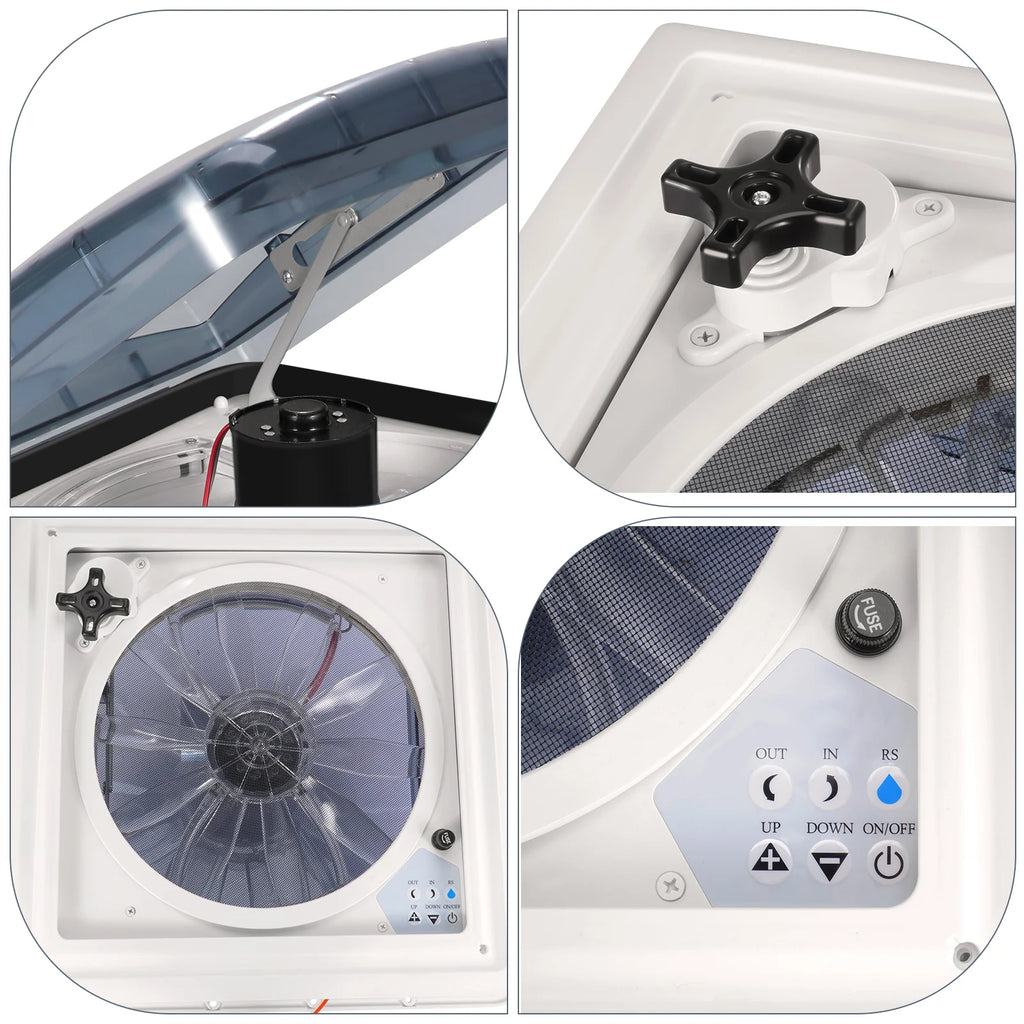 3 Speed 40x40cm Caravan RV Roof Skylight Motorhomes Vents with Rain Sensor 12V High Air Volume Electric RV Roof Vents Fan Shopifynow