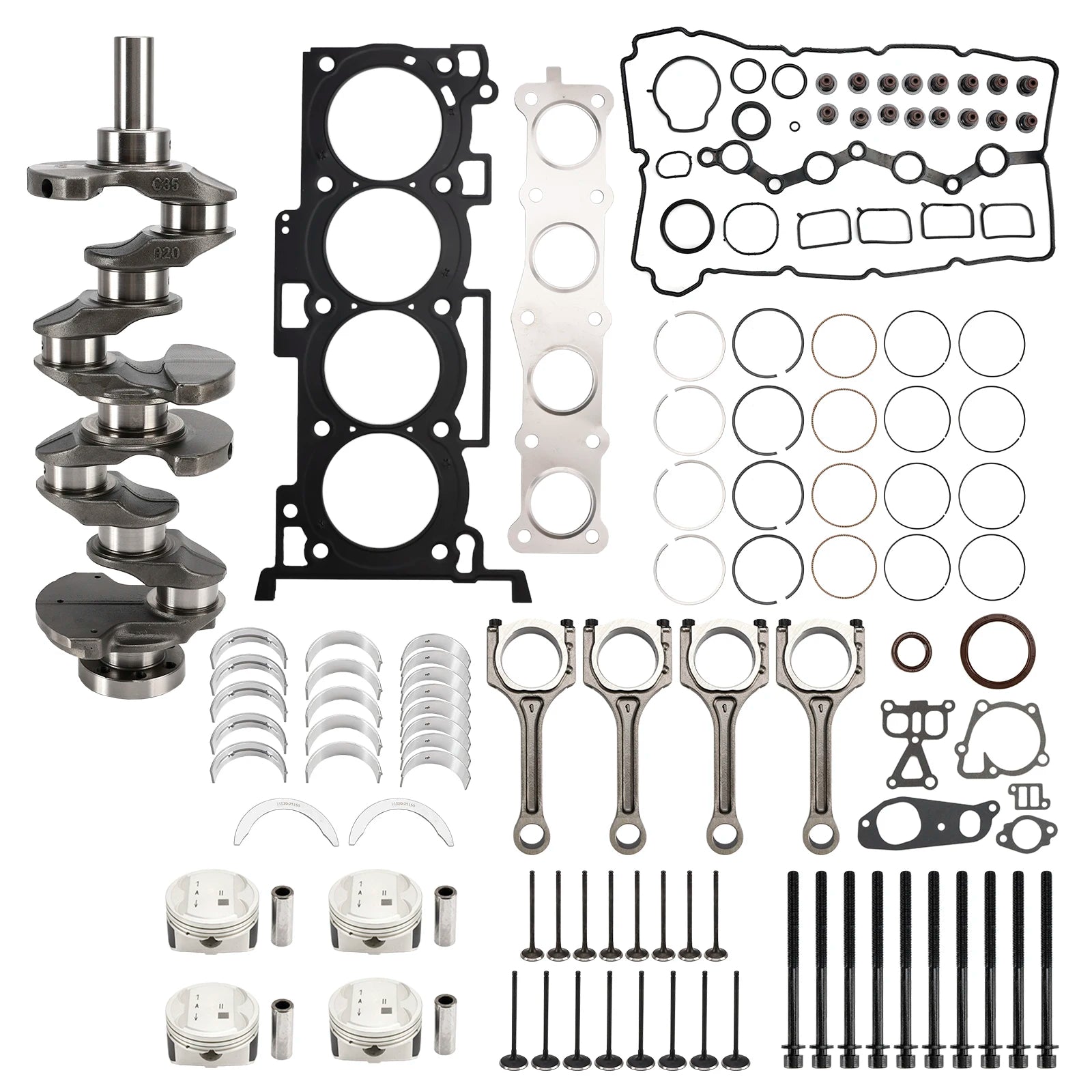 G4KD 2.0L Engine Overhaul Rebuild Kit Crankshaft Connecting Rods for Hyundai for Kia - Shopifynow