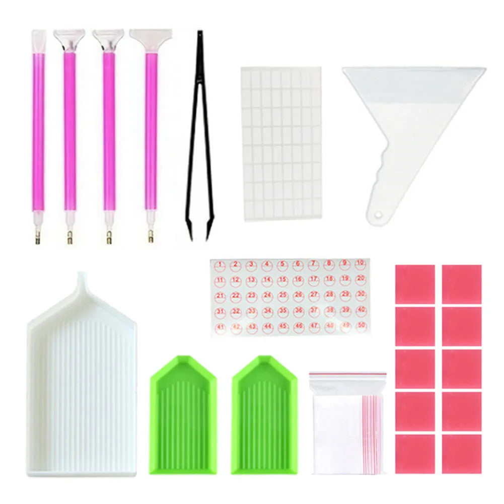 DIY Diamond Painting Accessories Rhinestone Cross Stitch 5D Embroidery Pen Painting Tools Set Mosaic Glue Pen Kit Tweezers - Shopifynow