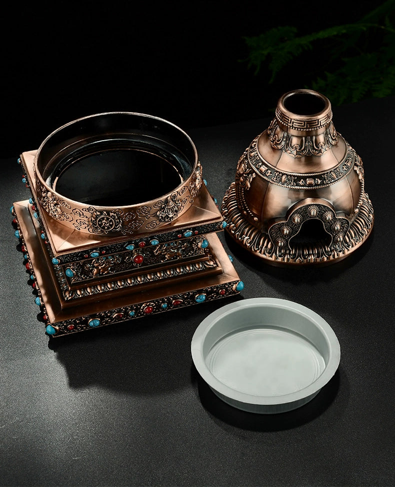 Eight Auspicious Symbols Incense Burner Food Feeding Stove Cone Incense Face Powder Medicine Aromatherapy Outdoor For Home Fire Stove Decoration Shopifynow