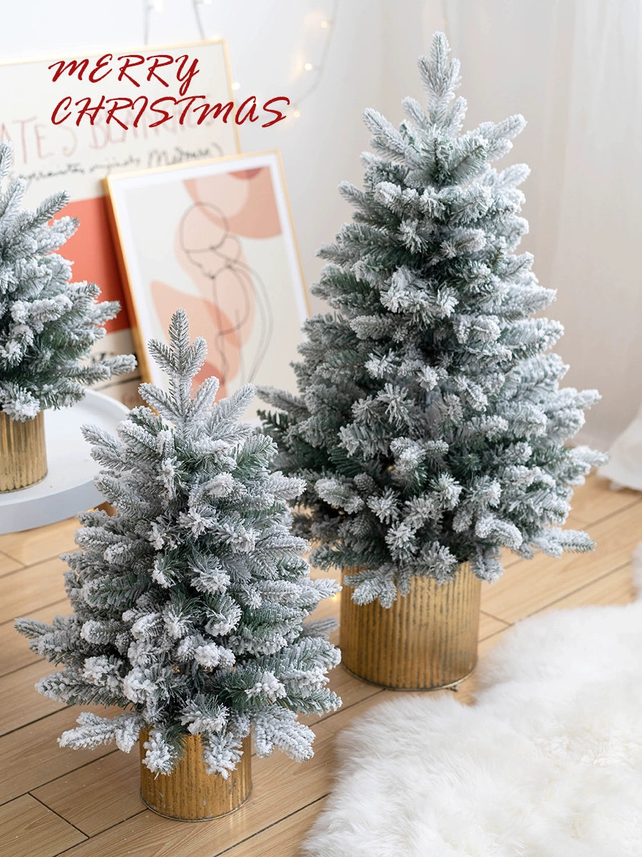 Hromeo Desktop Small Christmas Tree Home Decoration Christmas Atmosphere Photo Props Christmas Decorations Snow Tree Shopifynow