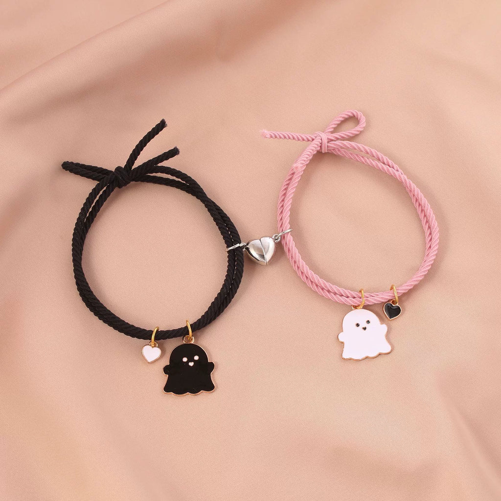 Cute Ghost Two-Person Love Magnetic Bracelet Couple Girlfriends Bracelet Rubber Band Student Girl Carrying Strap Hair Rope Dual-Use Shopifynow