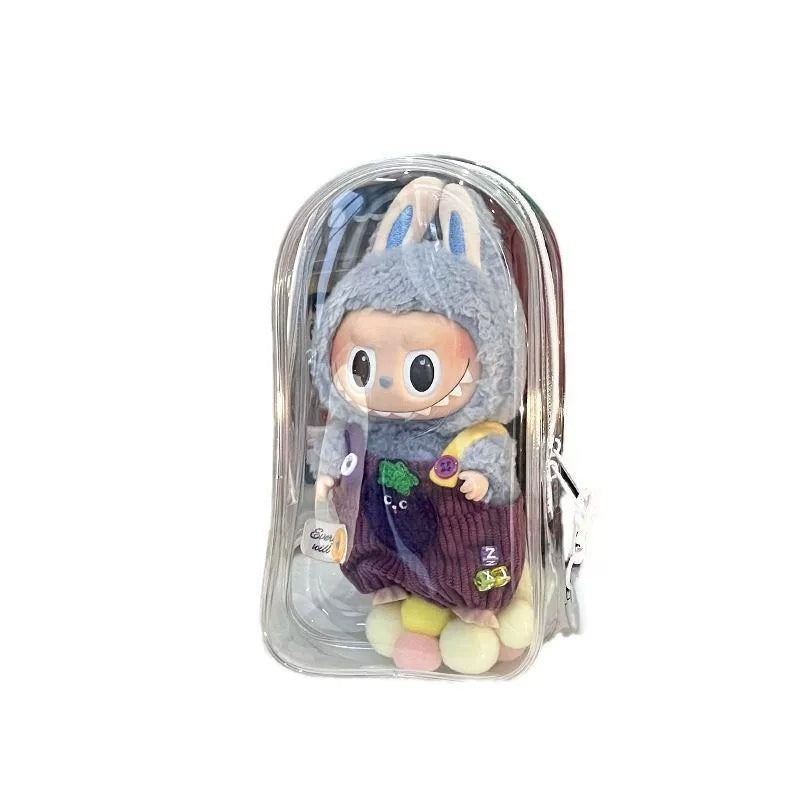 Labubu Doll Bag out Automobiles Curtain Cloth Transparent Cotton Doll Dustproof Moisture-Proof 10cm15 Pendant Cartoon Backpack Baby Doll Bag Shopifynow