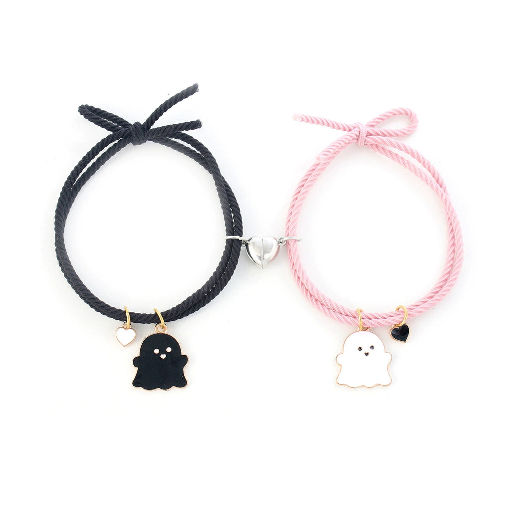 Cute Ghost Two-Person Love Magnetic Bracelet Couple Girlfriends Bracelet Rubber Band Student Girl Carrying Strap Hair Rope Dual-Use Shopifynow