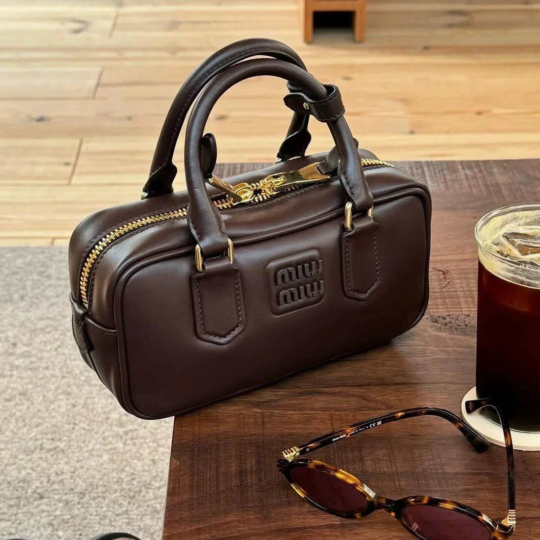 2025 New Arrival Fall and Winter Retro Coffee Color Bowling Bag Fashion All-Match Boston Bag Shoulder Women's Crossbody Handbag Shopifynow