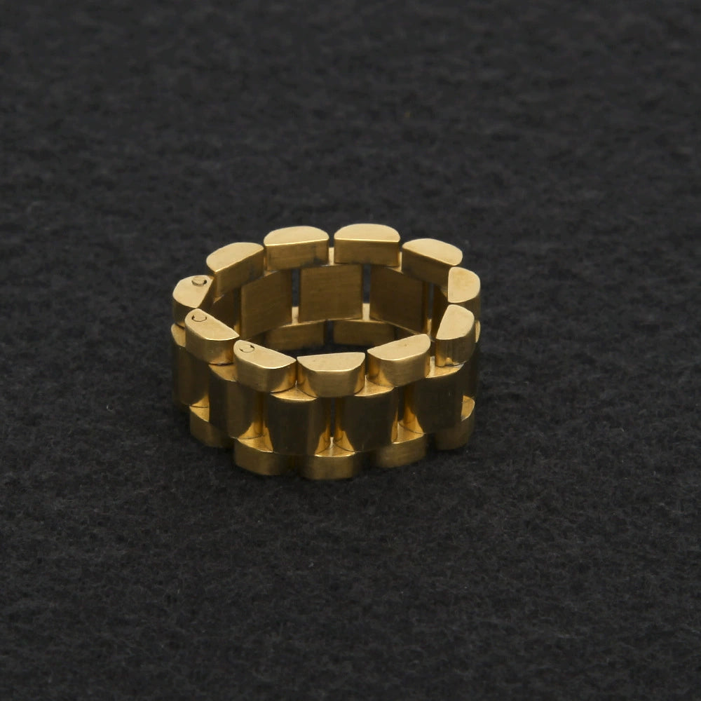 INS Street Hip-Hop Misae Same Style Stylish Minimalist Retro Titanium Steel Watch Tank Chain 18K Domineering Ring Men's Fashion Shopifynow