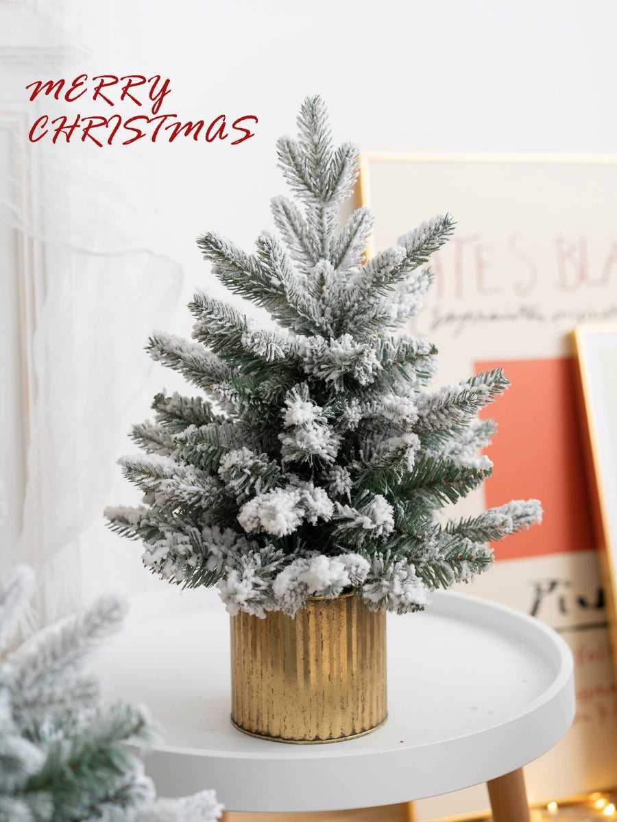 Hromeo Desktop Small Christmas Tree Home Decoration Christmas Atmosphere Photo Props Christmas Decorations Snow Tree Shopifynow