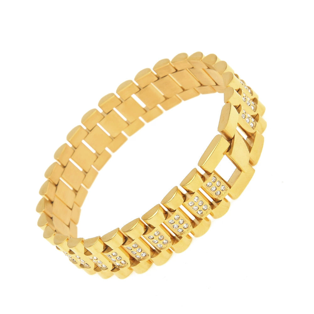 INS Street Hip-Hop Misae Same Style Stylish Minimalist Retro Titanium Steel Watch Tank Chain 18K Domineering Ring Men's Fashion Shopifynow