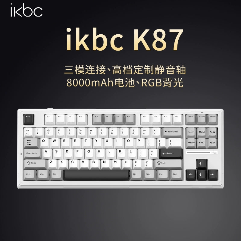 Ikbc Three-Mode RGB Backlit Mechanical Keyboard K87 Customized Wireless Keyboard Boys Specially for Gaming 87 Keys Shopifynow