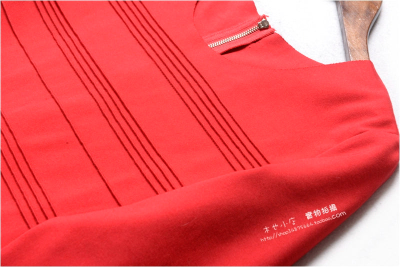 Fashion Minimalist Pleated Crumpled Dress Ponte-De-Roma Shopifynow