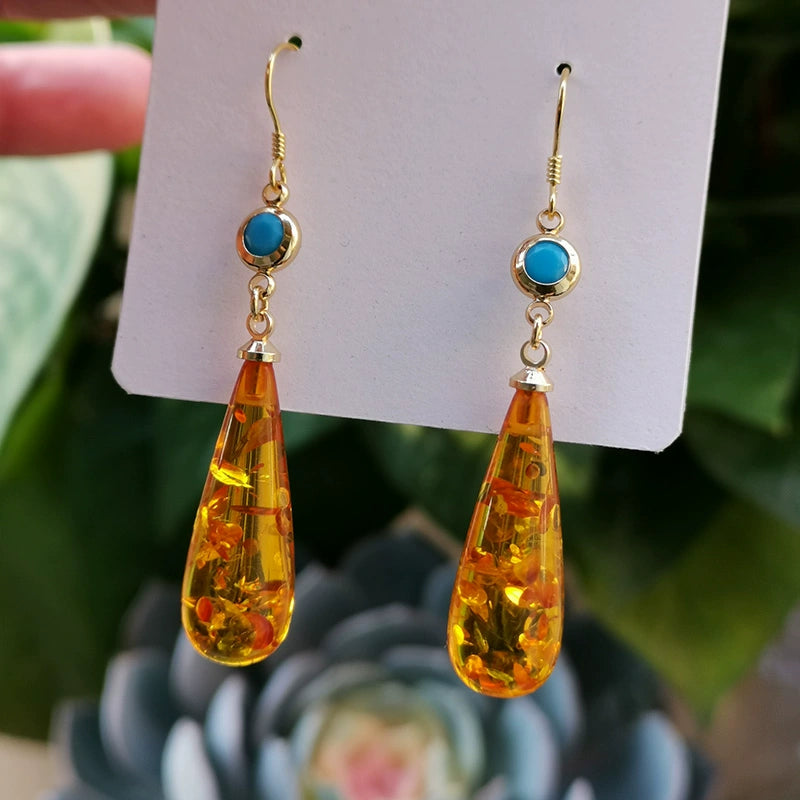 Amber Face-Flattering Water Drop Brand New in Stock Original Earrings Shopifynow