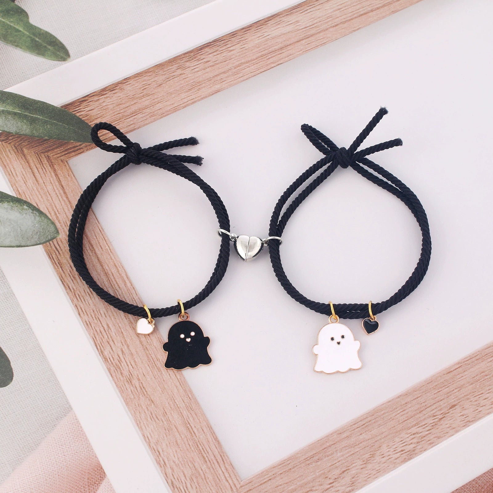 Cute Ghost Two-Person Love Magnetic Bracelet Couple Girlfriends Bracelet Rubber Band Student Girl Carrying Strap Hair Rope Dual-Use Shopifynow