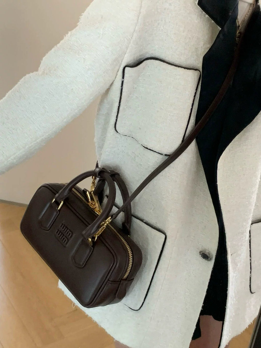 2025 New Arrival Fall and Winter Retro Coffee Color Bowling Bag Fashion All-Match Boston Bag Shoulder Women's Crossbody Handbag Shopifynow