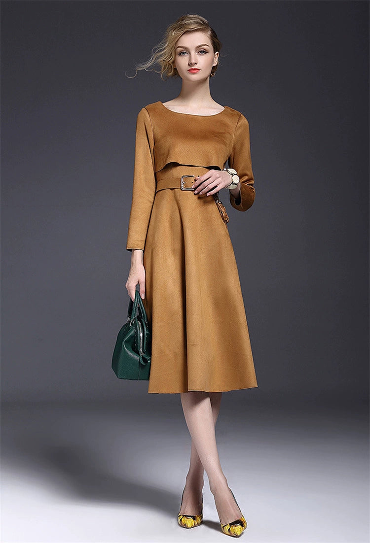 Ginger Air Layer Suede Fabric Pure Color Trench Coat Dress Suede Fabric Sofa Cover Special Fabric Shopifynow