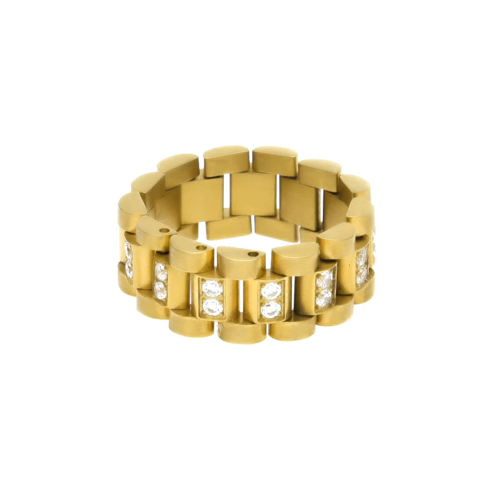 INS Street Hip-Hop Misae Same Style Stylish Minimalist Retro Titanium Steel Watch Tank Chain 18K Domineering Ring Men's Fashion Shopifynow