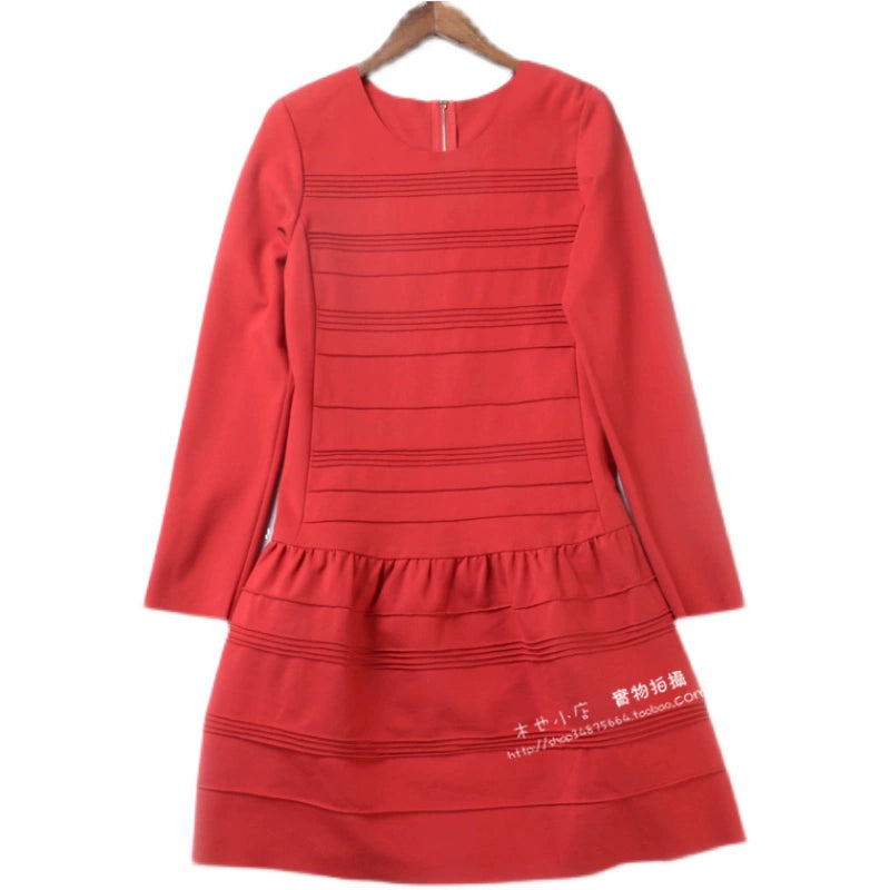 Fashion Minimalist Pleated Crumpled Dress Ponte-De-Roma Shopifynow