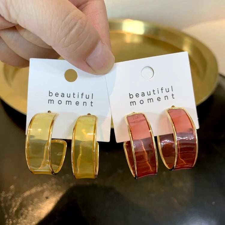 Candy Color Imported Ins Internet Celebrity Transparent Female Earrings Shopifynow