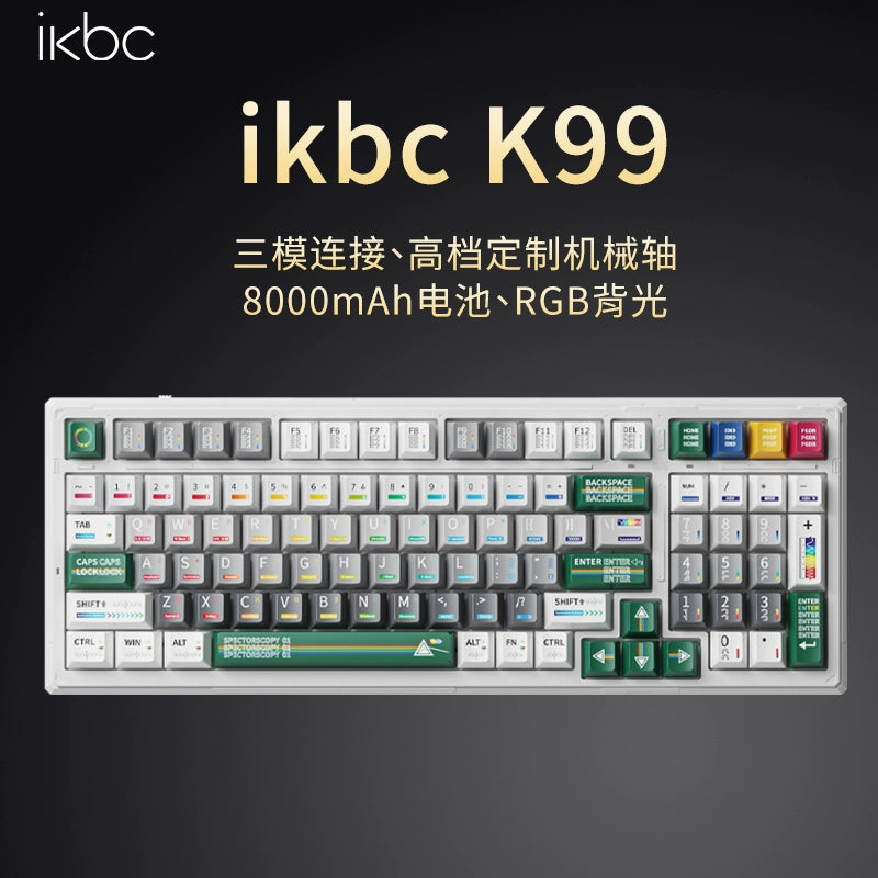 Ikbc Mechanical Keyboard K99 Non-Customized Three-Mode Bluetooth Wireless Keyboard E-Sports Games Office Keyboard Backlight Shopifynow