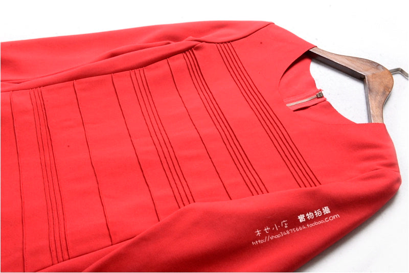 Fashion Minimalist Pleated Crumpled Dress Ponte-De-Roma Shopifynow