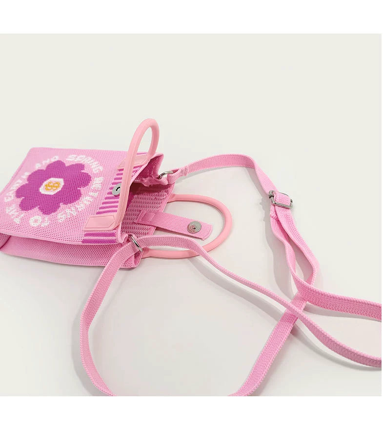 Butter Korean Style New Arrival Florals Cute Knitted Bag Versatile Handheld Mini Shoulder Adjustable Messenger Bag Coin Purse Shopifynow