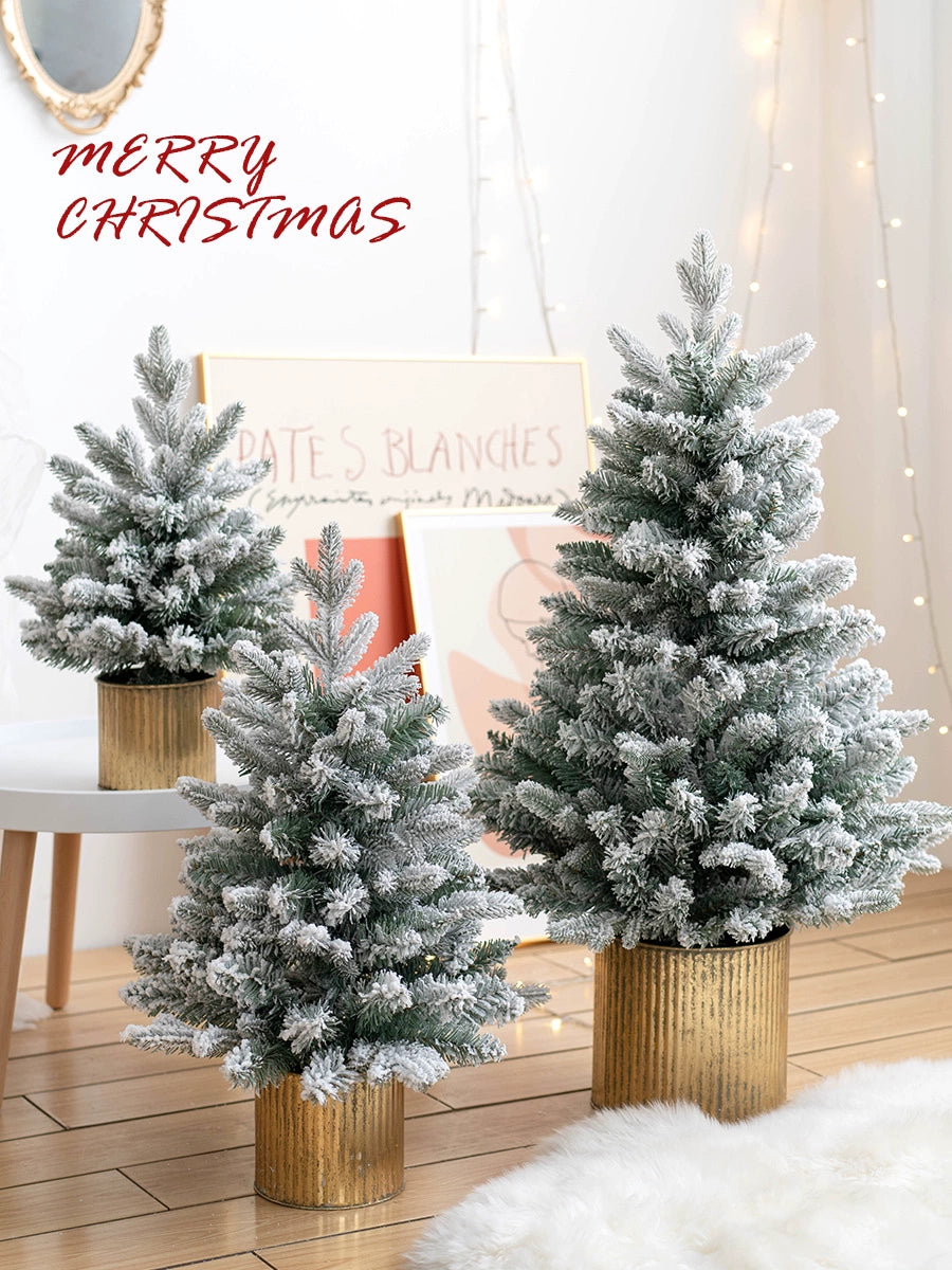 Hromeo Desktop Small Christmas Tree Home Decoration Christmas Atmosphere Photo Props Christmas Decorations Snow Tree Shopifynow