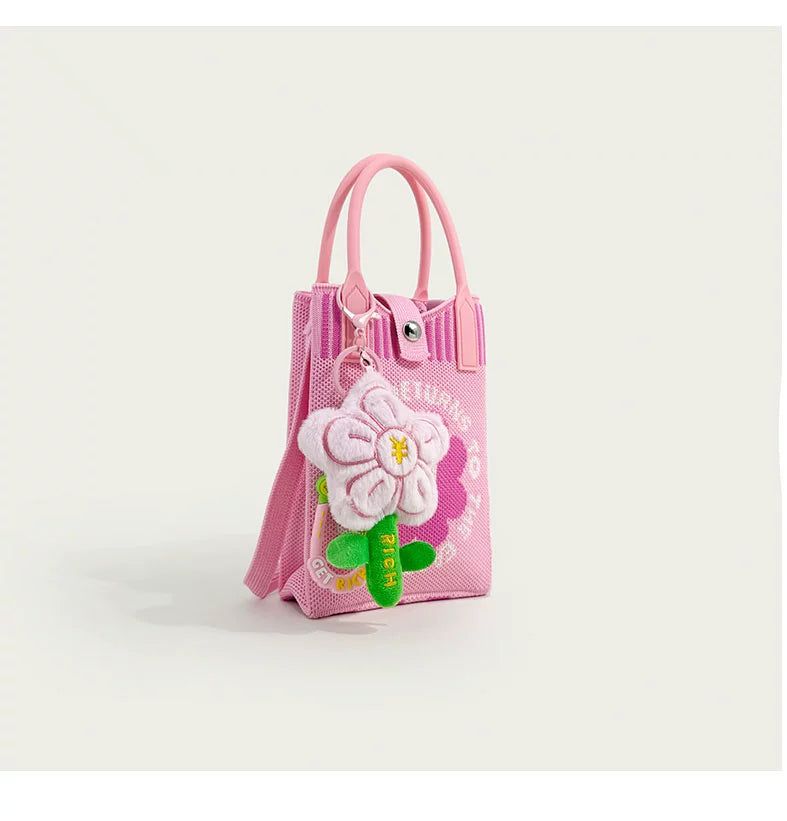 Butter Korean Style New Arrival Florals Cute Knitted Bag Versatile Handheld Mini Shoulder Adjustable Messenger Bag Coin Purse Shopifynow
