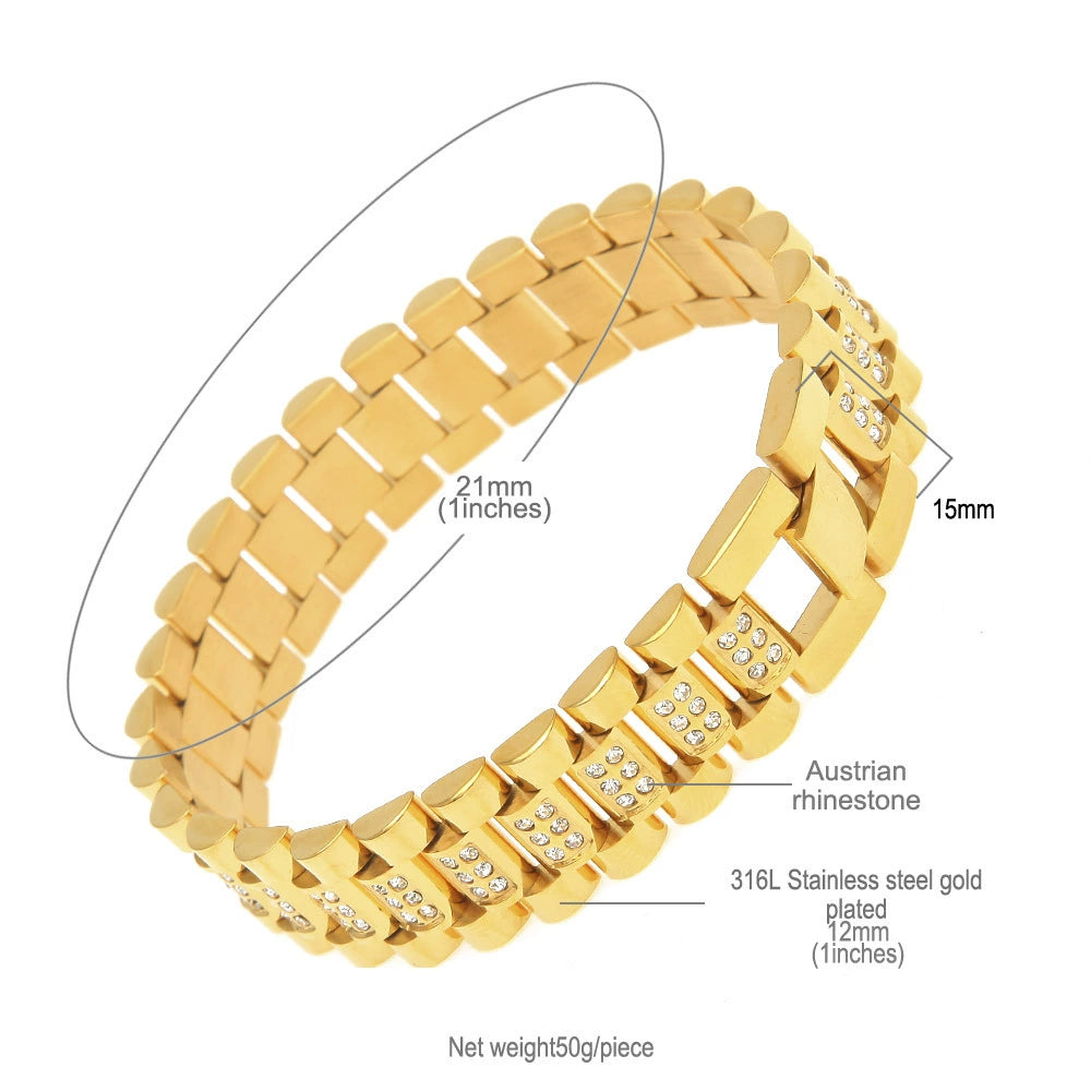 INS Street Hip-Hop Misae Same Style Stylish Minimalist Retro Titanium Steel Watch Tank Chain 18K Domineering Ring Men's Fashion Shopifynow