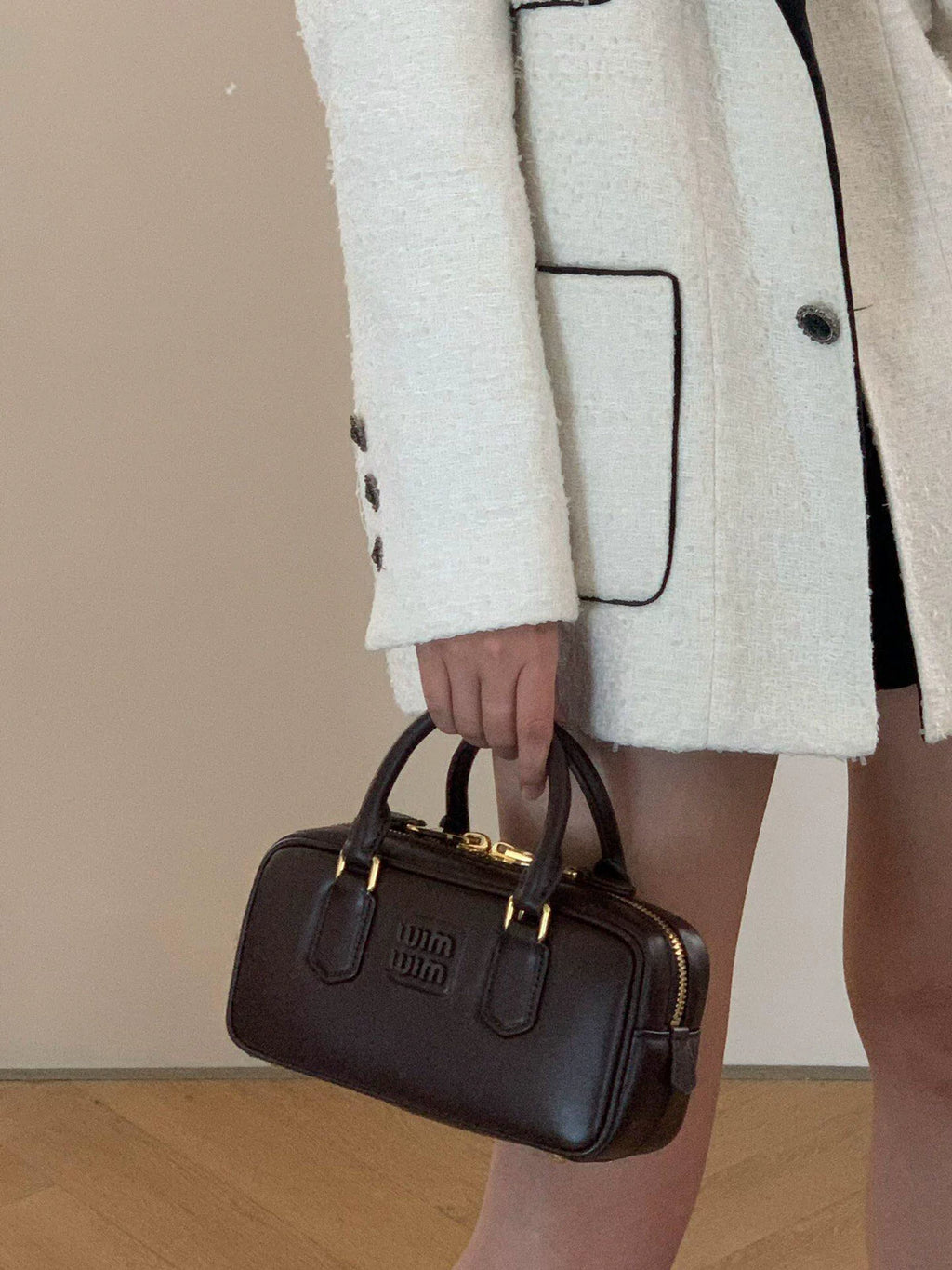 2025 New Arrival Fall and Winter Retro Coffee Color Bowling Bag Fashion All-Match Boston Bag Shoulder Women's Crossbody Handbag Shopifynow