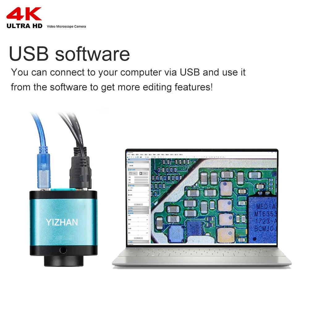 4K Microscope 48MP Digital Microscope For Electronics USB Industrial Cameras HDMI 1-150X Zoom C-Mount Lens Phone Pcb Soldering Shopifynow