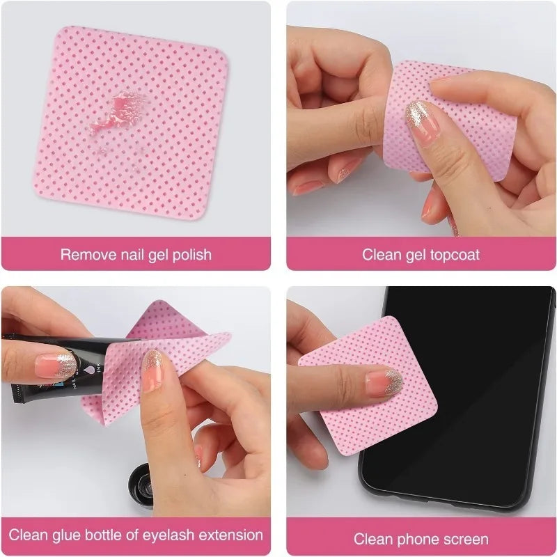 20/600pcs Lint-Free Nail Wipes Gel Cleansing Tissues Aluminum-Free Nail Polish Remover Pads for NaiArt Beauty Cleaning Care Tool - Shopifynow