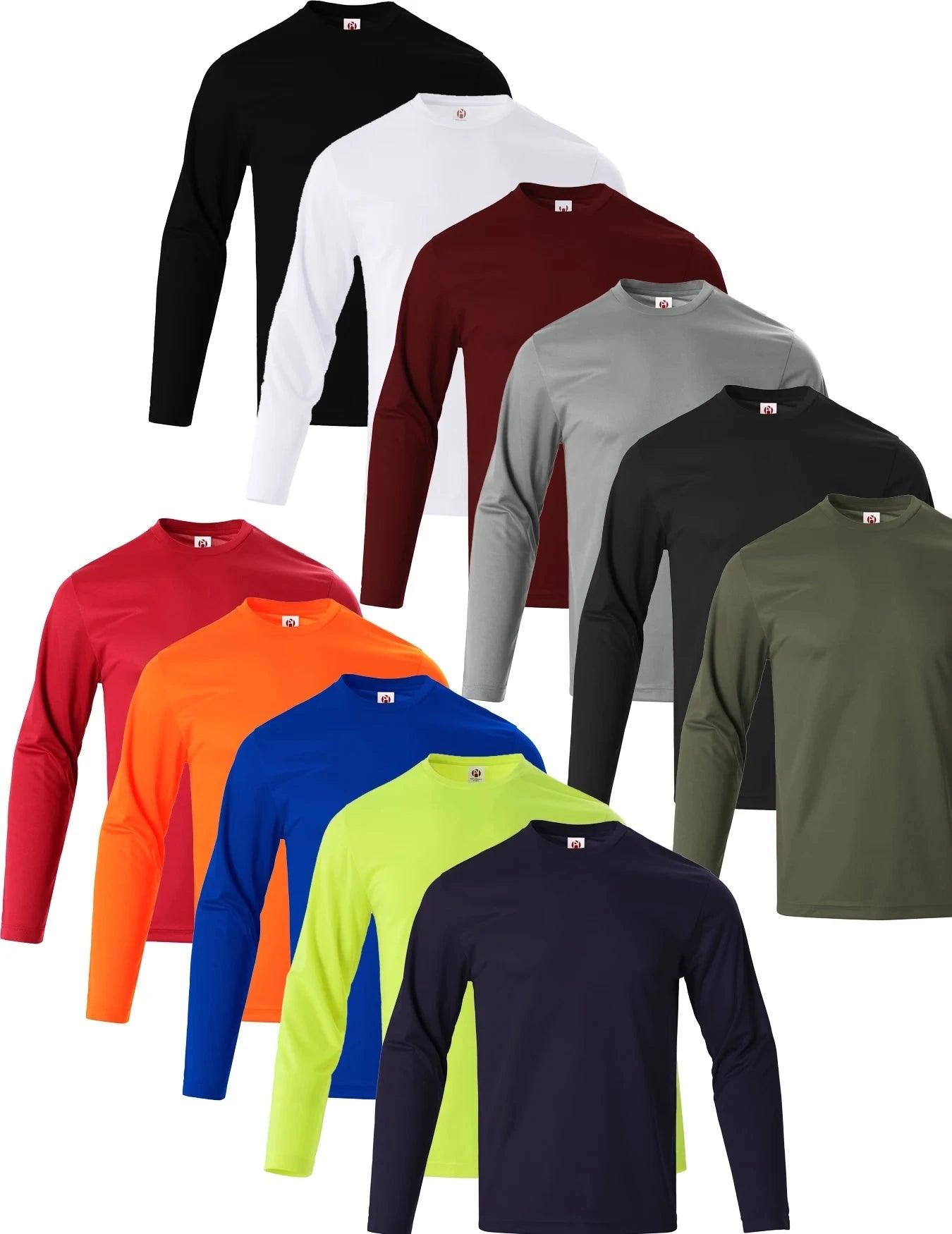 11 colors randomly selected 6-piece men's quick drying long sleeved T-shirt moisture wicking casual and breathable Shopifynow