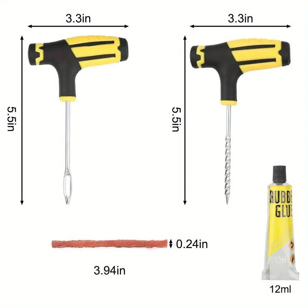 63pcs Tire Repair Kit  DIY Flat Tire Repair Car Truck Motorcycle Home Plug Patch Repair Tools Accessories Gift 5 Fix Strips - Shopifynow