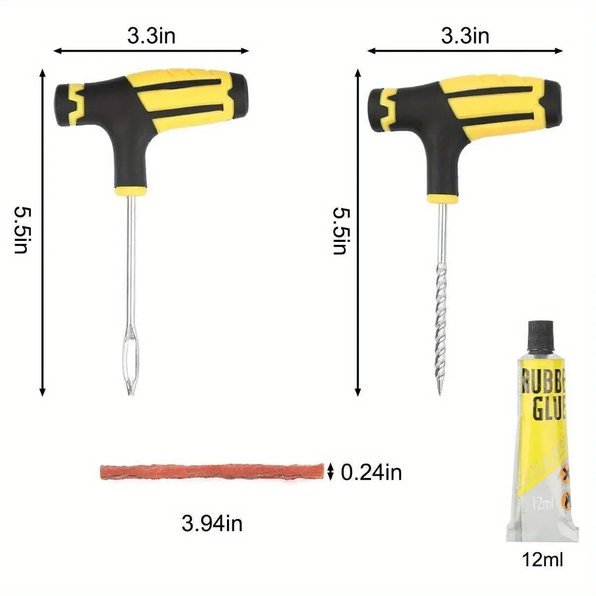 63pcs Tire Repair Kit  DIY Flat Tire Repair Car Truck Motorcycle Home Plug Patch Repair Tools Accessories Gift 5 Fix Strips - Shopifynow