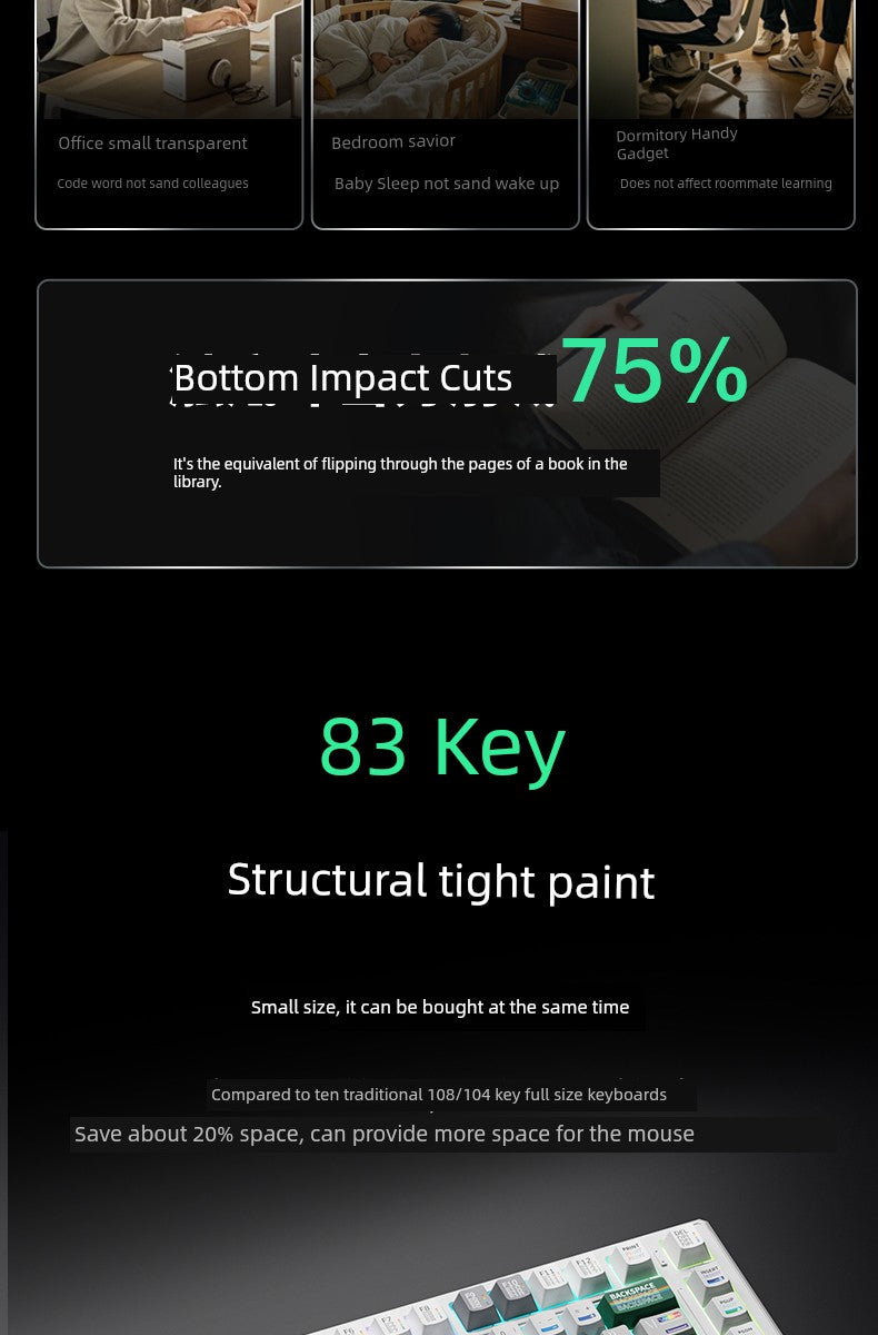 Ikbc Customized Mechanical Keyboard K75 Spectrum Three-Mode RGB Wired Wireless Bluetooth E-Sports Games Office Keyboard Shopifynow