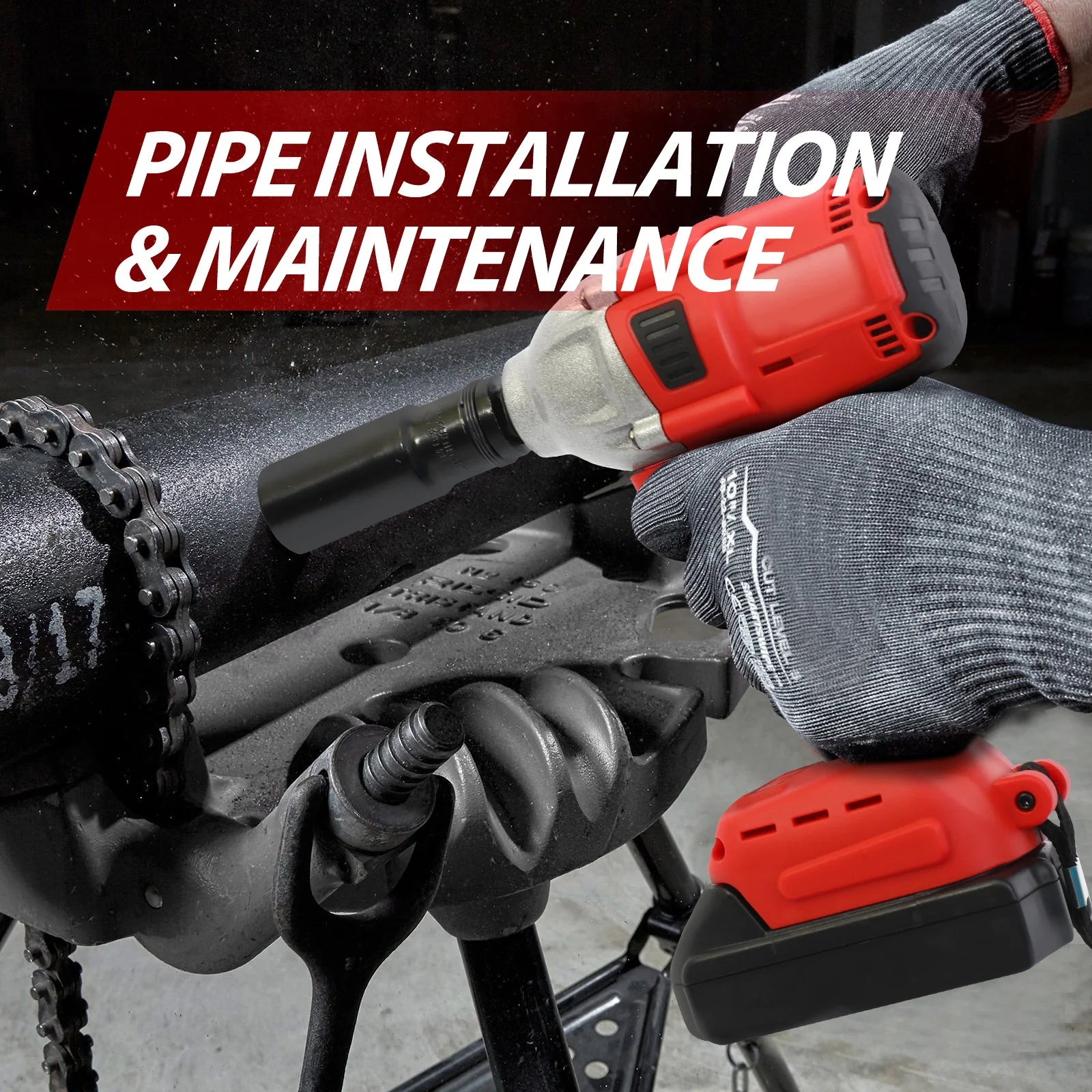 1000N.m (740ft-lbs) Cordless Impact Drill Wrench Brushless Electric High Torque Batteries 1500MAh 20V Fast Charger DIY Tool Shopifynow