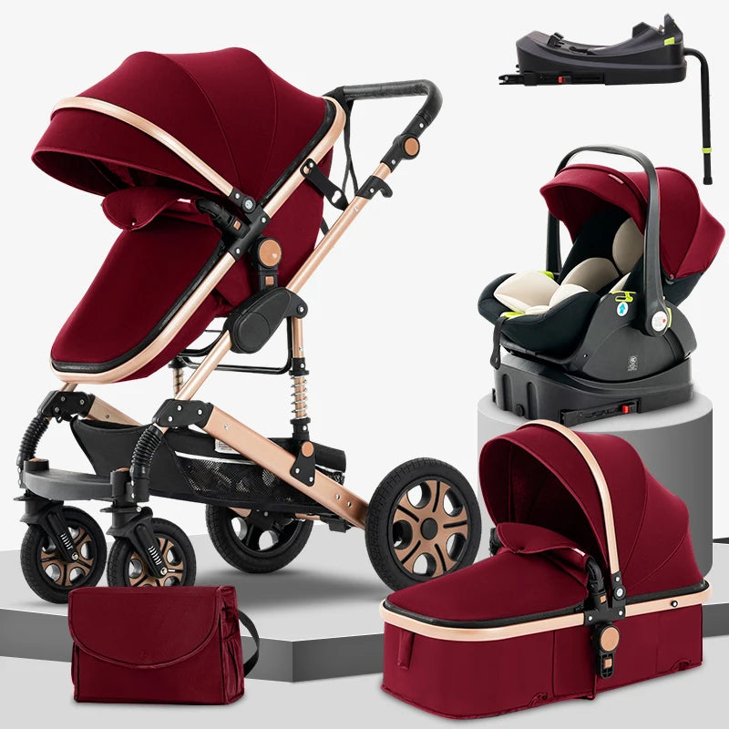 3 in 1 Baby Stroller,Baby Travel System,Baby Carriage 3in1 with Isofix Base,Foldable Newborn Pram,Reversible Standard Stroller Shopifynow