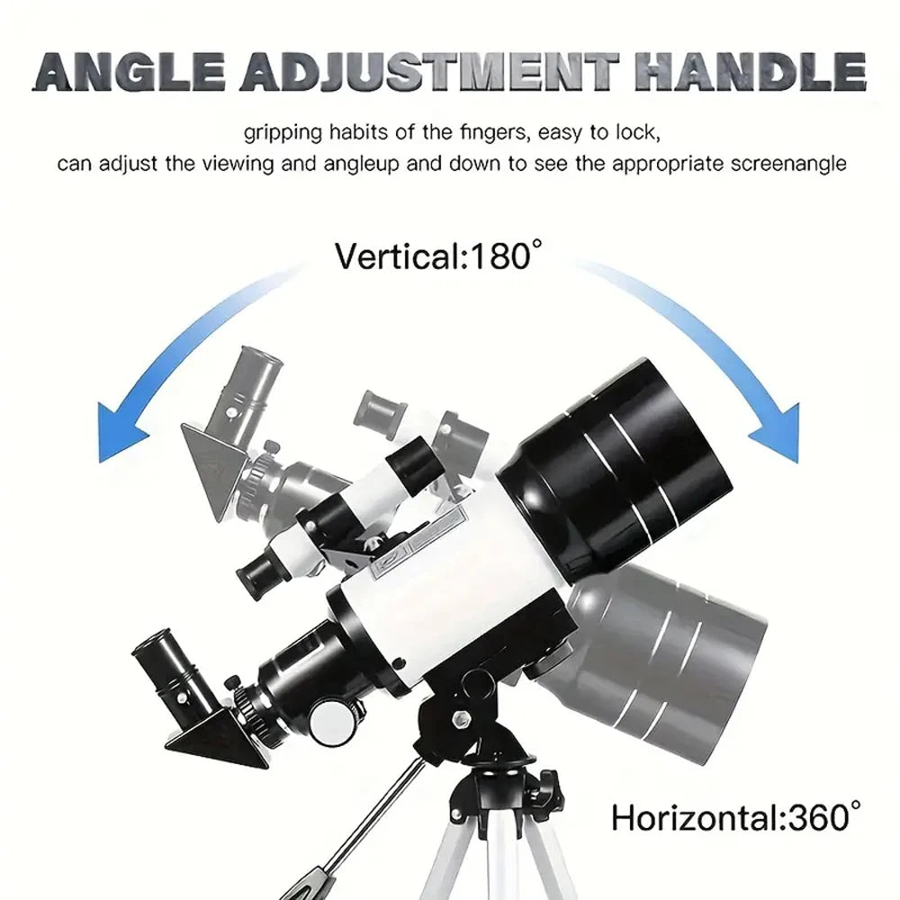 150X Astronomical Telescope , 70mm Aperture Refractor Portable Travel Telescope with Phone Adapter &Wireless Remote Shopifynow