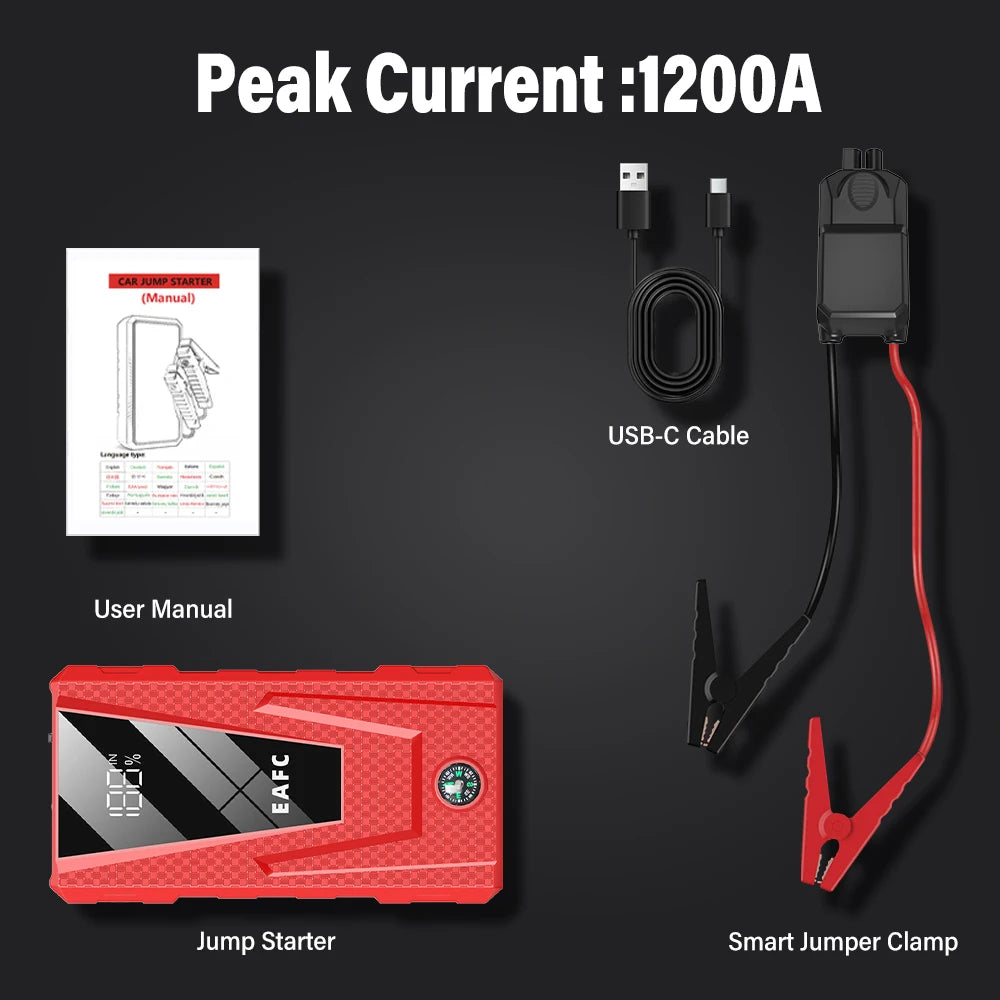 2000A/1200A/600A Car Jump Starter Power Bank Car Battery Booster Charger 12V Starting Device Petrol Diesel-Car Starter Buster - Shopifynow
