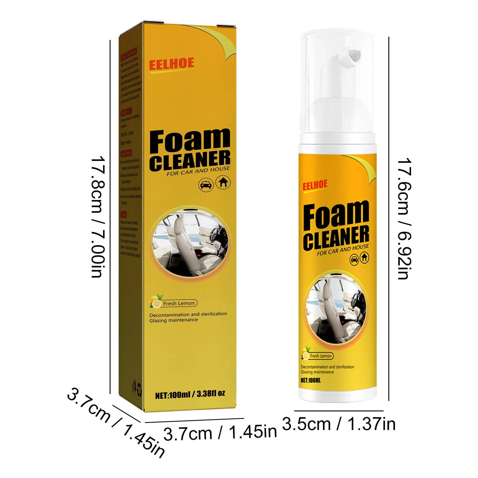 2PCS 100ML Multi-purpose Foam Cleaner Spray Car Home Interior Cleaner Foam Spray Anti-Aging Protection for Car Accessorie Shopifynow