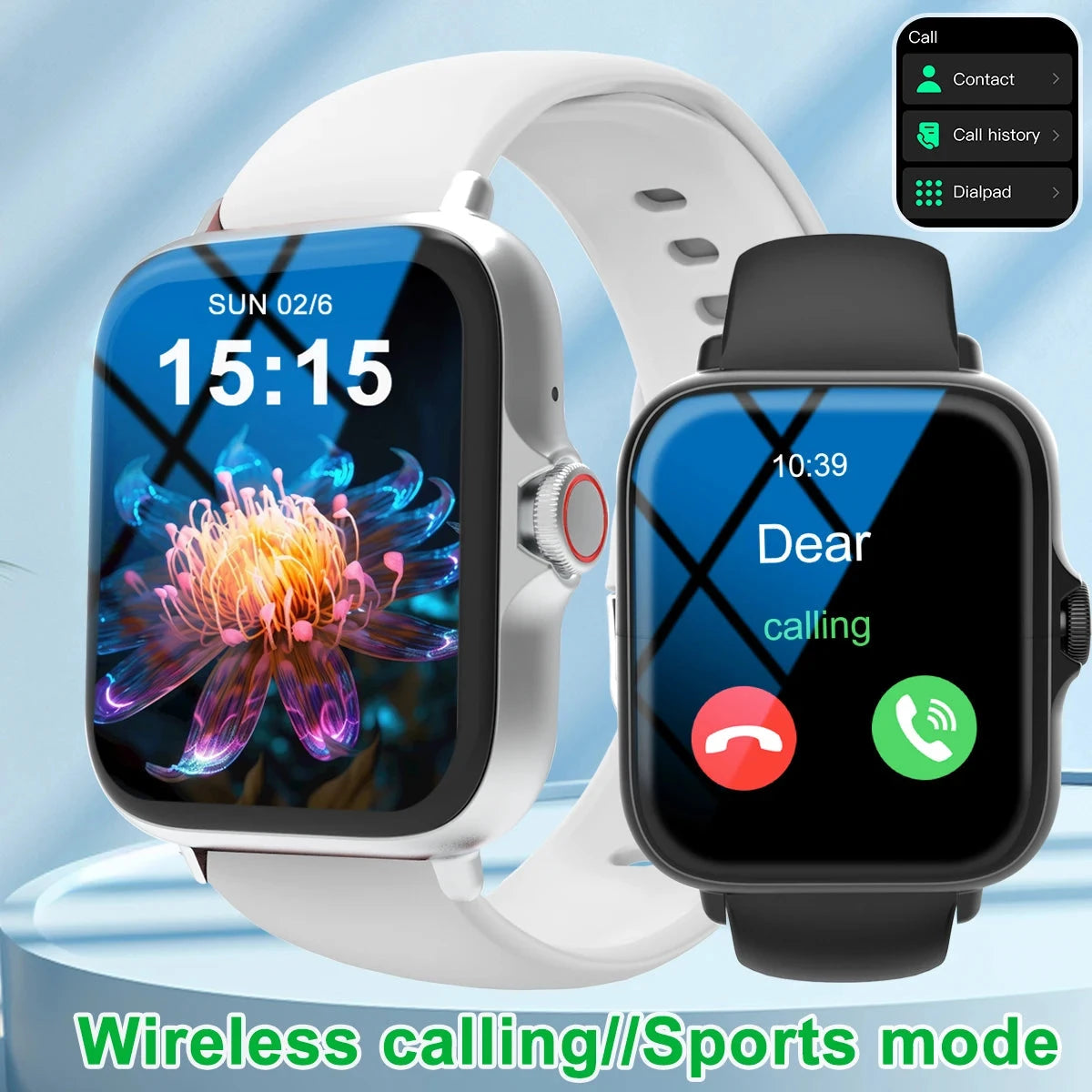 Smart watch with full touch screen, call, message reminder, music control and other functions, compatible with iPhone/android mo Shopifynow