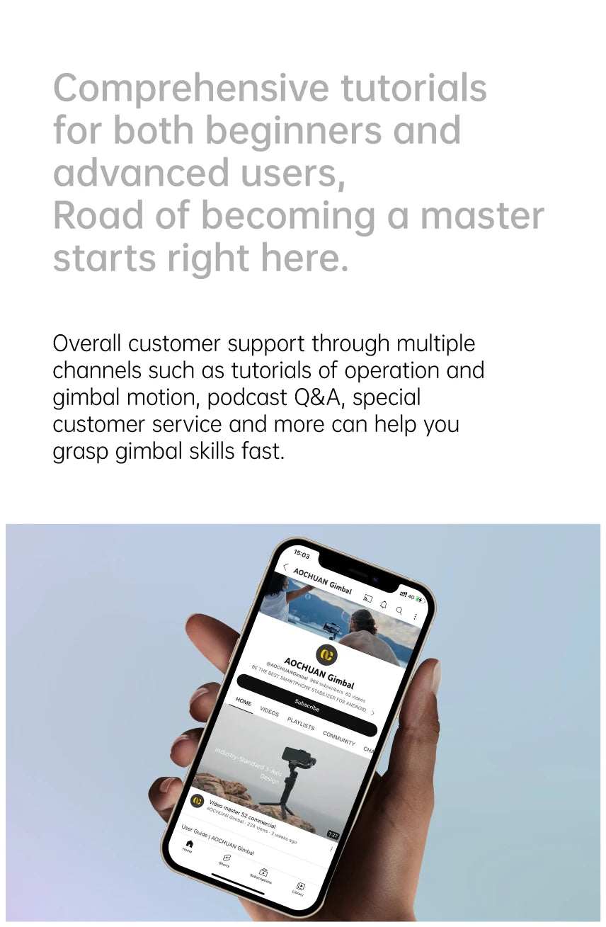 AOCHUAN 3-Axis Handheld Gimbal Stabilizer SmartXE for Smartphone for iPhone Android AI Face Tracking TikTok Vlog - Shopifynow