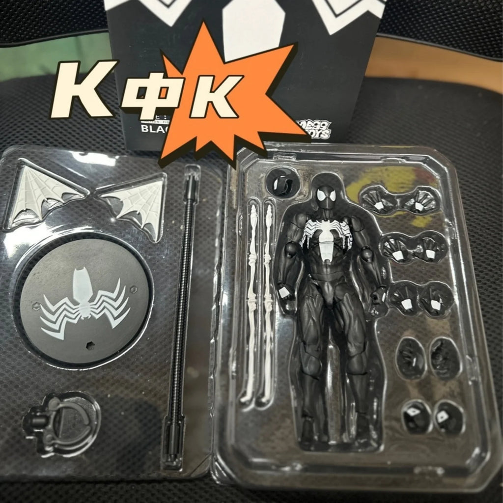 2025 High Quality Black Suit Neighbor Symbiote Spider Man Black Venom Battle Suit Joint Movable Figurine Messtoy Model Gift Shopifynow