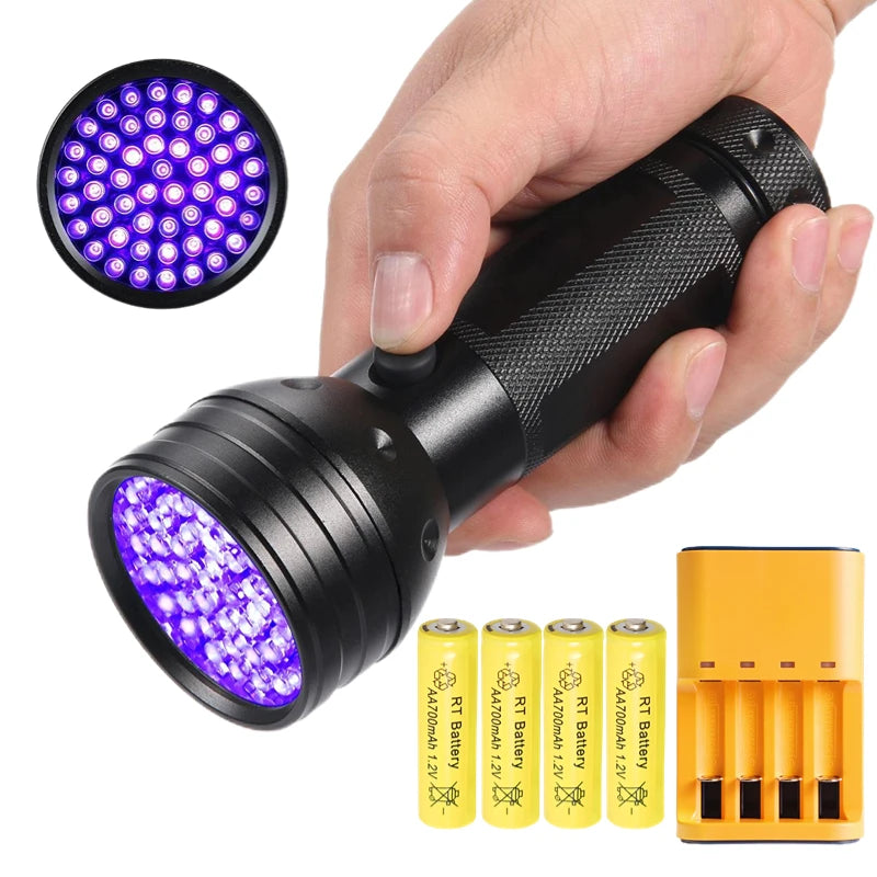 395nm UV Flashlight Black Light Waterproof 51 LED Flashlight Set with AA Battery for Home & Hotel Inspection Pet Urine Detector Shopifynow