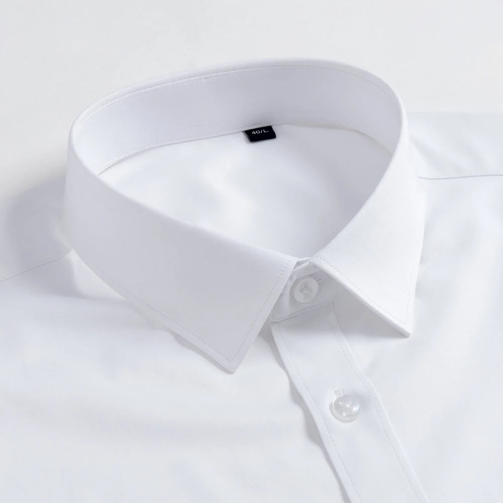 Men's Old Money Style Sleek Stretch Dress Shirt Regular Fit Solid Wrinkle-Free Long Sleeve Casual Business Button-up Shirts Shopifynow