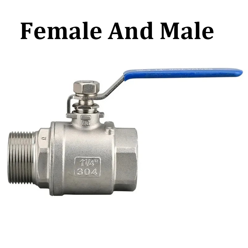 316 Stainless Steel 2P Ball Valve 1/2" 3/4" 1" 1-1/4" 1-1/2" 2" NPT Female And Male Thread Water Gas Oil Switch Fitting Adapter - Shopifynow