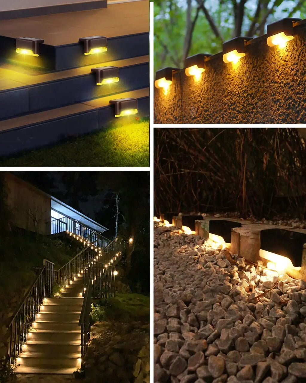 16-Pack Outdoor Solar Deck Lamp For Outdoor Stairs, Steps, Fences, Yards, Patios And Paths LED Light (Warm White) Shopifynow