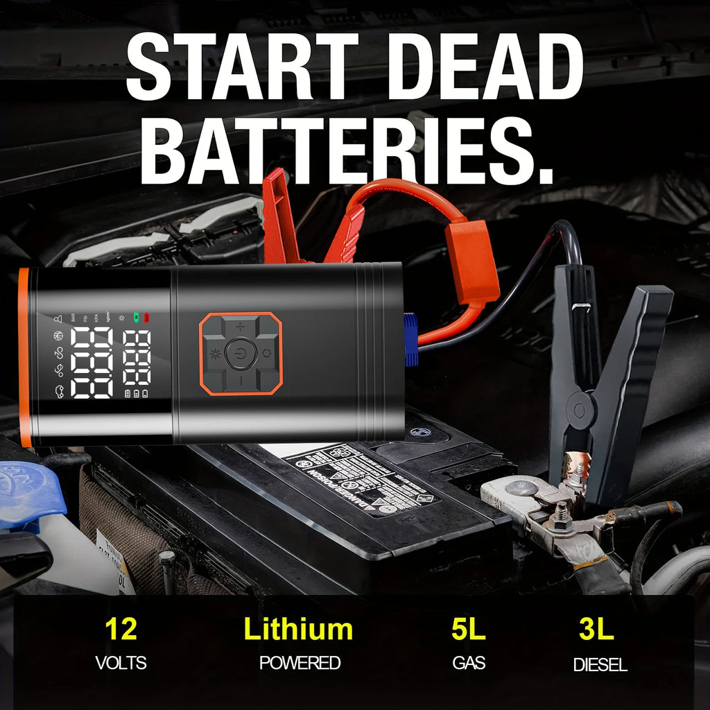 Digital Display Portable Tire Inzzator, USB Rechargeable Air Compressor for Car Bike Motorcycle Tires, Balls, Inflatable Toys Shopifynow